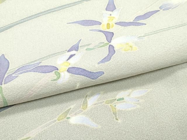 平和屋着物■極上　本加賀友禅作家　中正享子　訪問着　草花文　砂色地　逸品　CZAA3396s5 平和屋着物□極上 本加賀友禅作家 中正享子 訪問着 草花文 砂