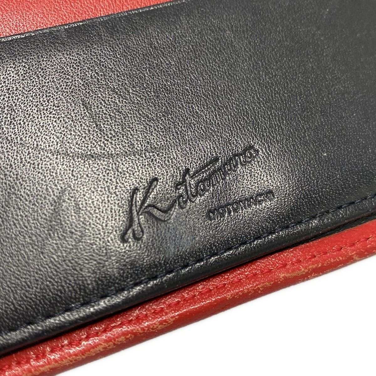 KITAMURA(キタムラ) 2つ折り財布 - ダークネイビー×レッド がま口