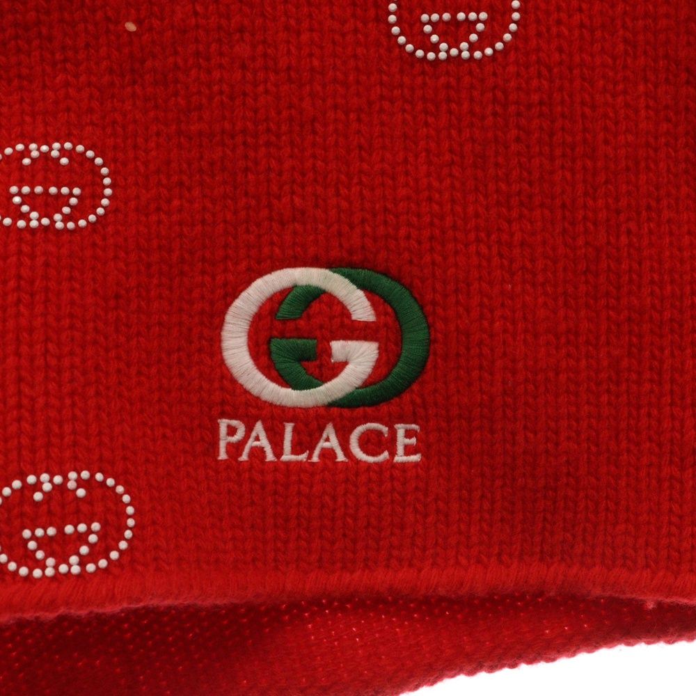 GUCCI (グッチ) 22AW Wool Knit Strawberry Hoodie With Studs And