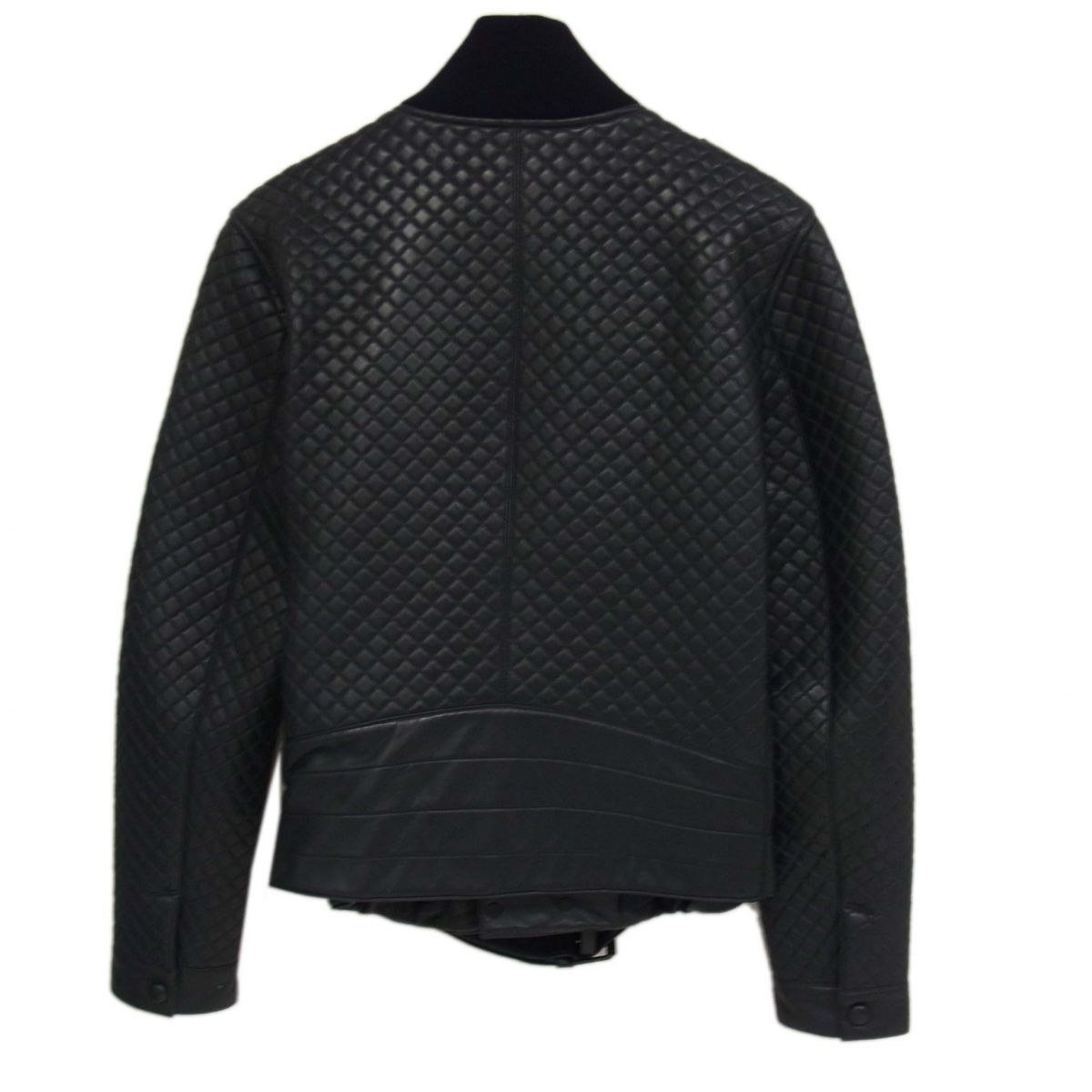 極美品 黒タグ 最高峰◇EMPORIO ARMANI キルティング ラムレザー 