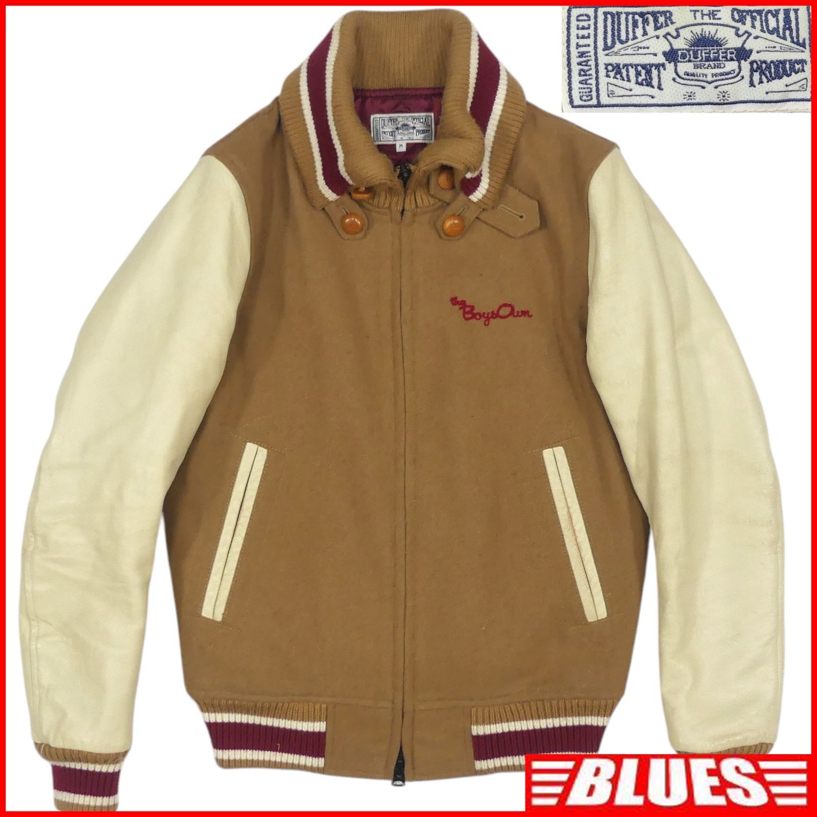 DUFFER ダファー スタジャン M 古着 レザーブルゾン ジャンパー 本革 