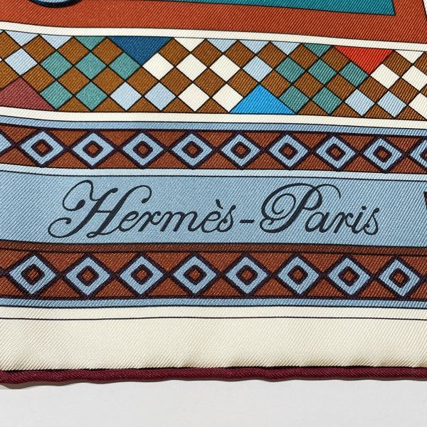 HERMES カレ90 Colliers de chiens コリエドシアン ベルト柄 スカーフ-