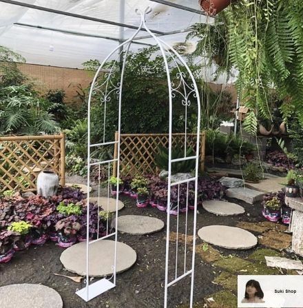 アイアンハーフアーチ ダブル アイアンアーチ ガーデンアーチ 玄関 庭