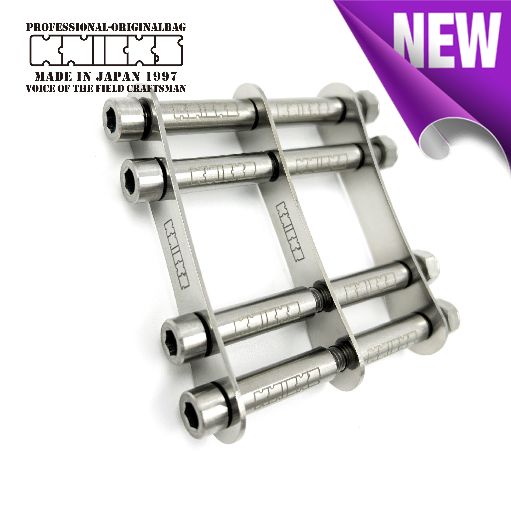 KNICKS ニックス チタン製 ロング金具一式 シルバー 超軽量 ロゴ刻印 ブラスト加工 TITANIUM 腰袋 腰道具 TIT-L