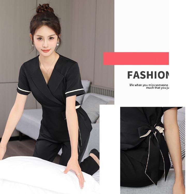 エステ ユニフォーム 黒 半袖チュニック Sサイズセットアップ 楽天市場