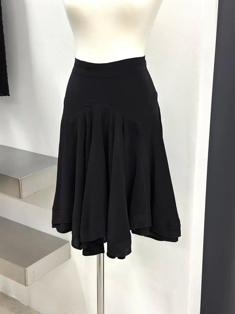 BALENCIAGA バレンシアガ 00s アシンメトリー フ シルク スカート