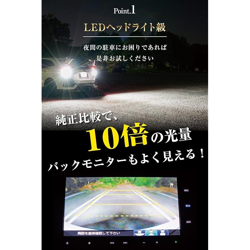 ぶーぶーマテリアル T16 LED 爆光 バックランプ 2球で5000ルーメン 脅威の輝き スーパーブライトシリーズ 12V 無極性 定電流ドライバ 過熱保護IC 車検対応 2個