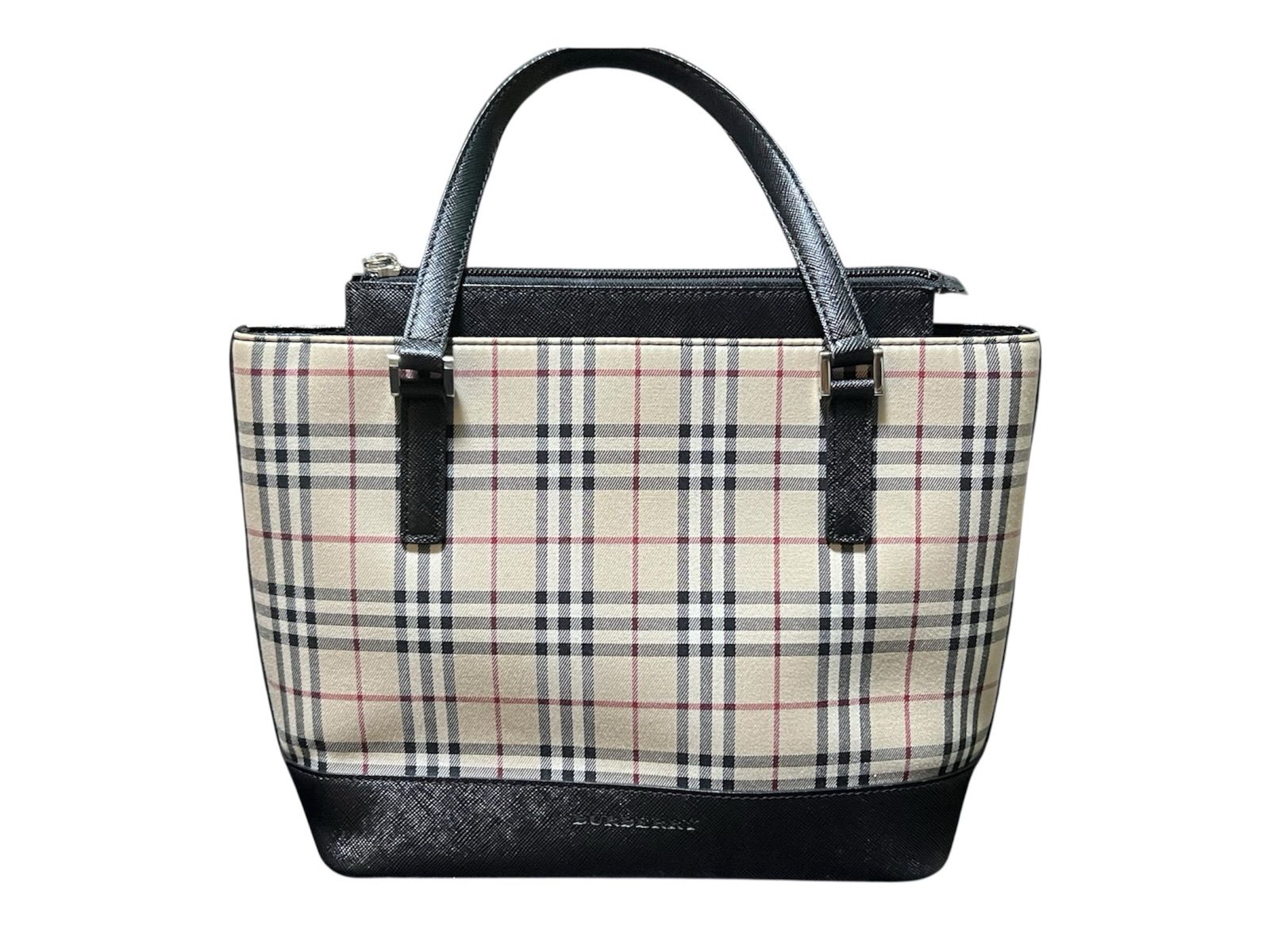 バーバリー BURBERRY チェック柄 ハンドバッグ ロゴ トート 