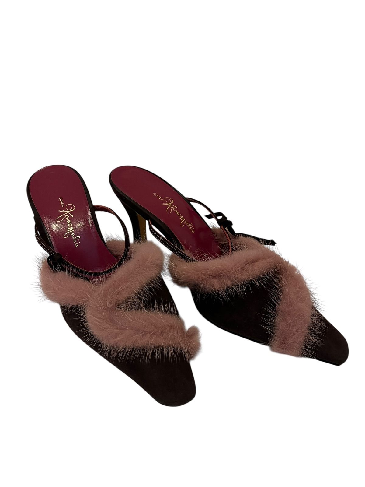 Z1459GINZA Kanematsu 銀座かねまつ ファー付きミュール