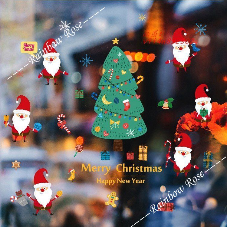 クリスマスウォールステッカー サンタクロース クリスマスツクリスマスデコレーション 店舗ディスプレイ vii4w892902
