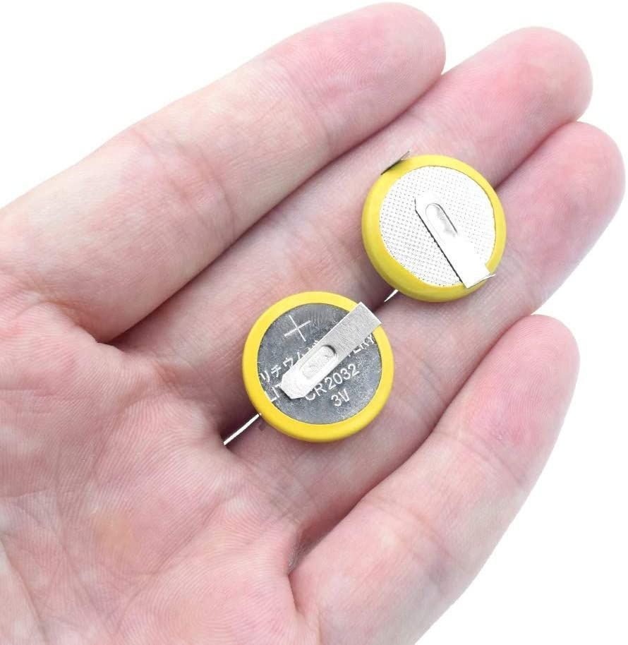 タブ付き CR2032 ３V ボタン電池【100個セット】 ボタン電池 CR2032 3V タブ端子付き スーパーファミコン 2個