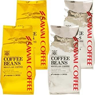 澤井珈琲 コーヒー 専門店 アイスコーヒー 2種類 金のアイスブレンド|銀のアイスブレンド セット 1.6kg 400g x 4 160杯分 超大入り 豆のまま コーヒー豆 アイス2種セット 1.6kg