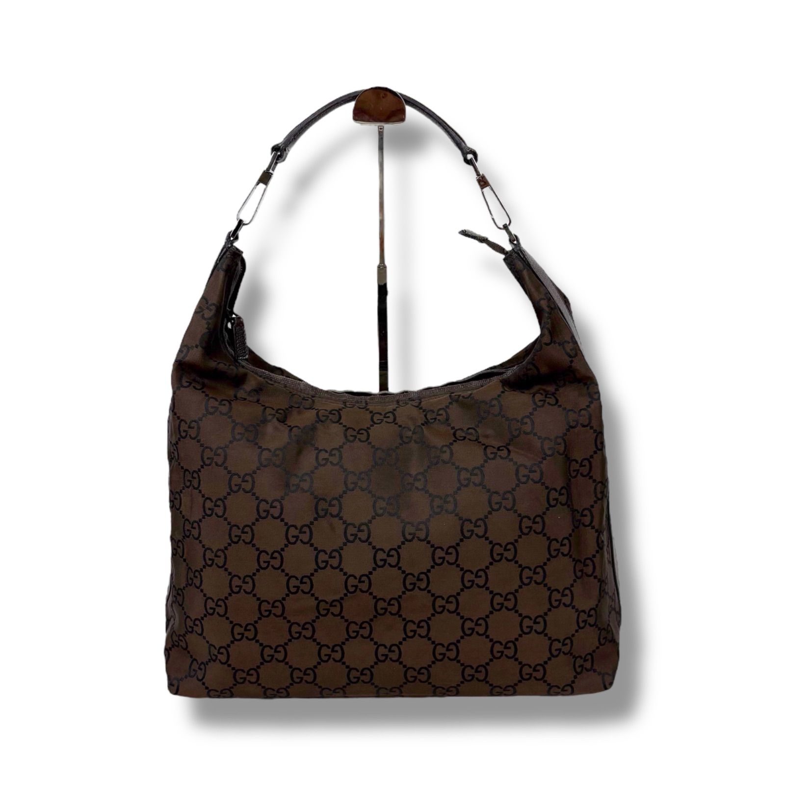 gucci ホーボーバッグ ナイロン ダークブラウン