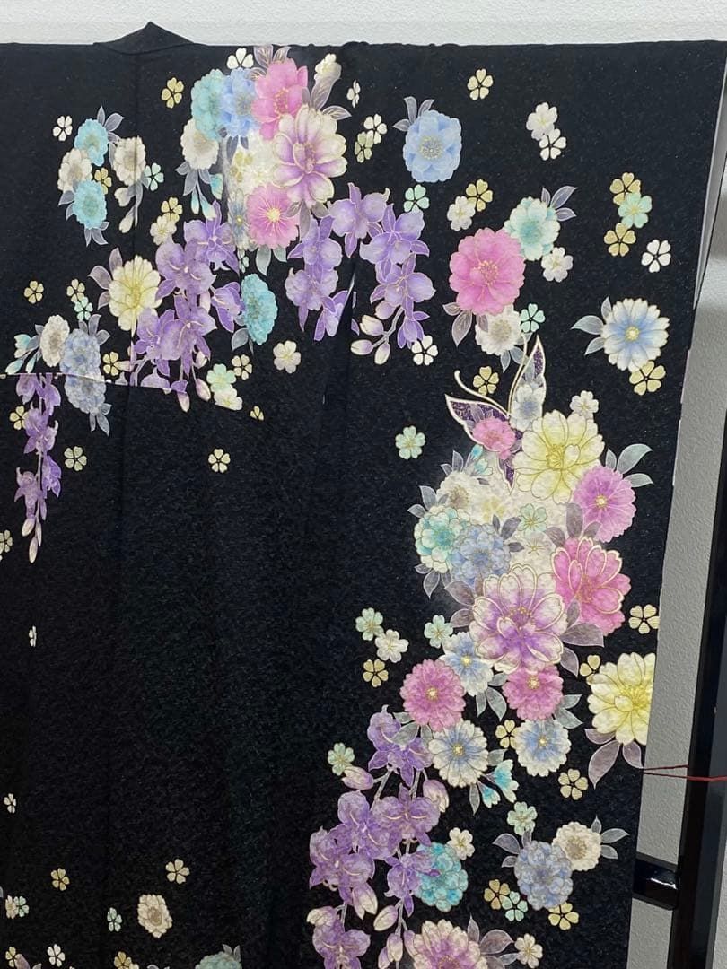 振袖 豪華 銀通し 金彩 紋意匠 ラインストーン 身丈165cm 撥水加工済