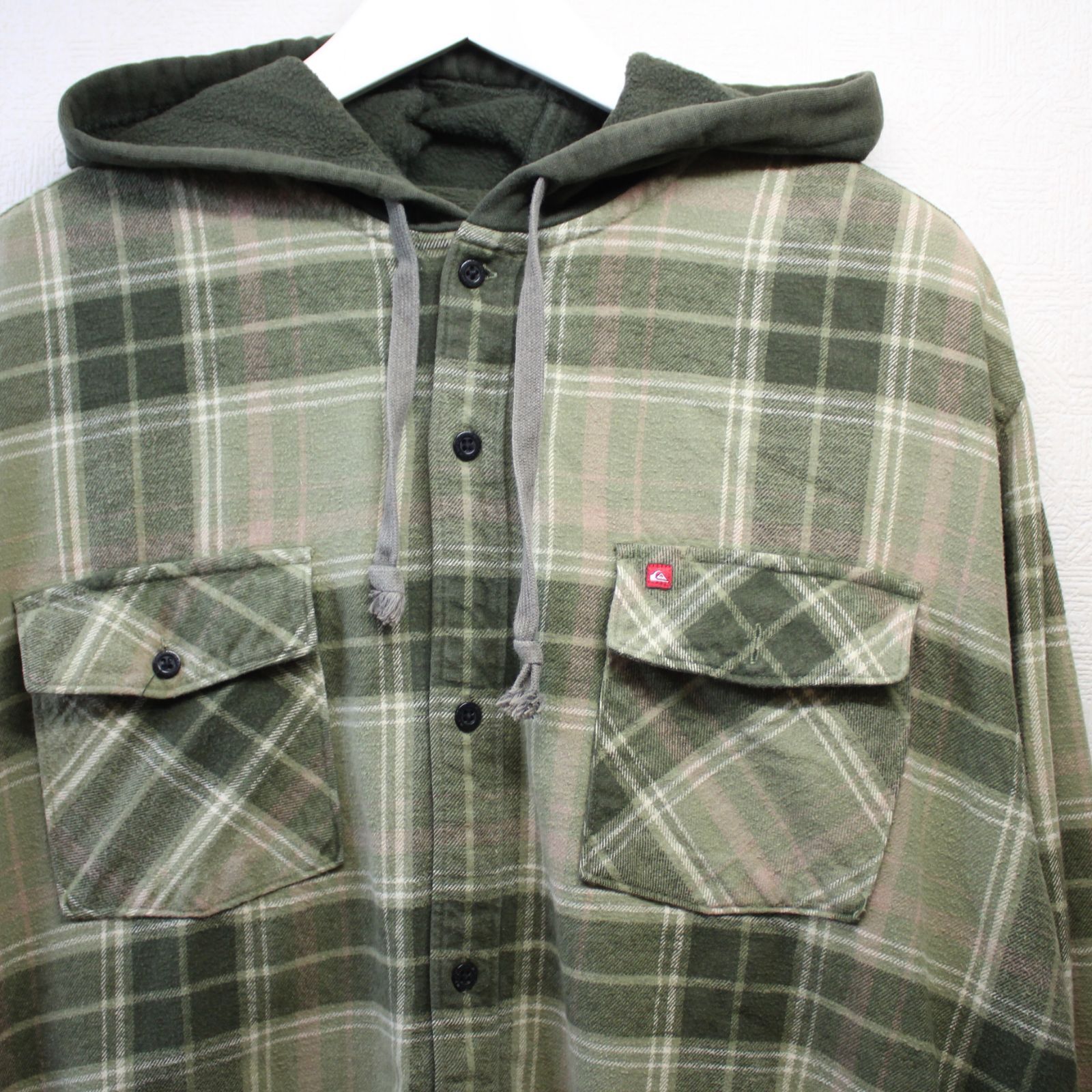 Quiksilver クイックシルバー ネルシャツ フード付きシャツ フードネル