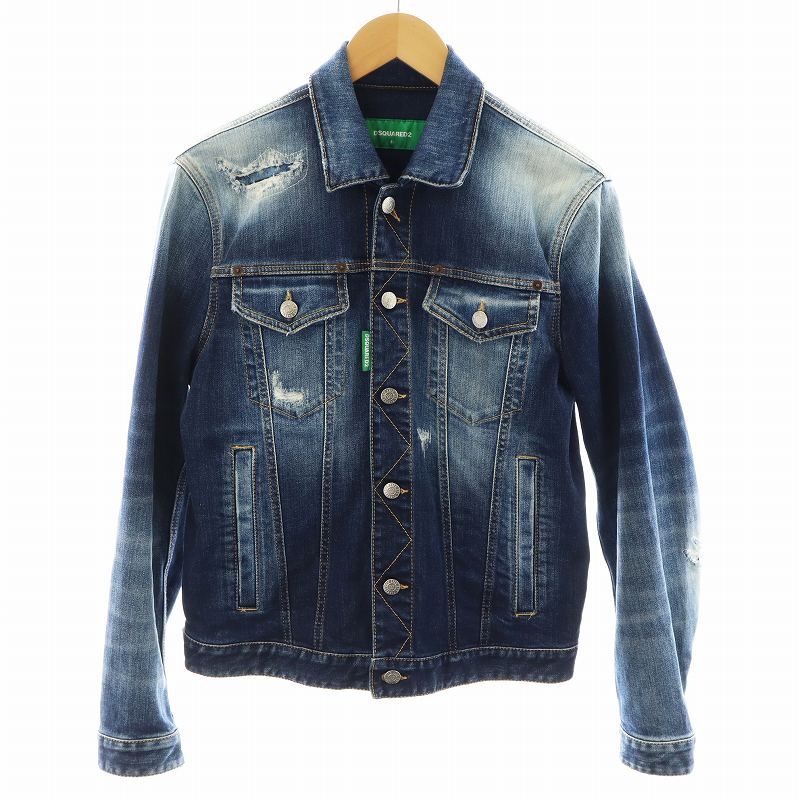 DSQUARED2 　ディースク　ダメージ加工デニムジャケット 46　ジージャン ディースクエアードGジャン