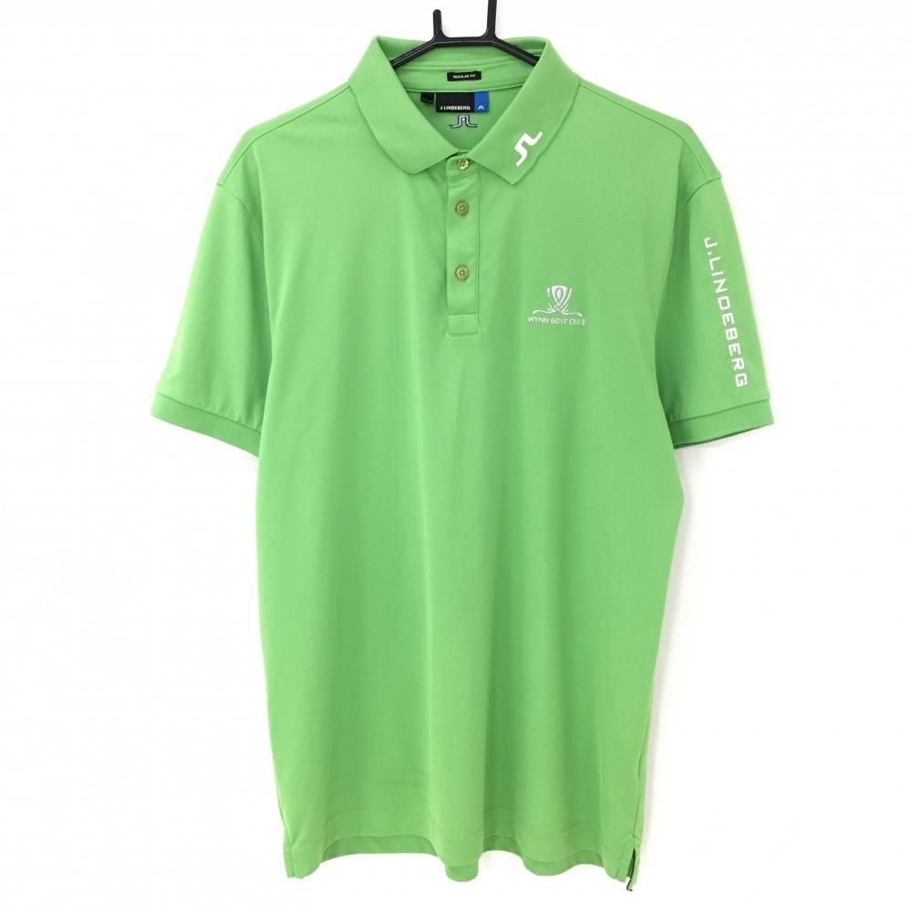 新品　J.LINDEBERG　ゴルフ　半袖ポロシャツ　ダークグリーン　Ｌ　メンズ J.LINDEBERG（メンズ）ゴルフウェア 吸水 速乾 Regular Fit 半袖