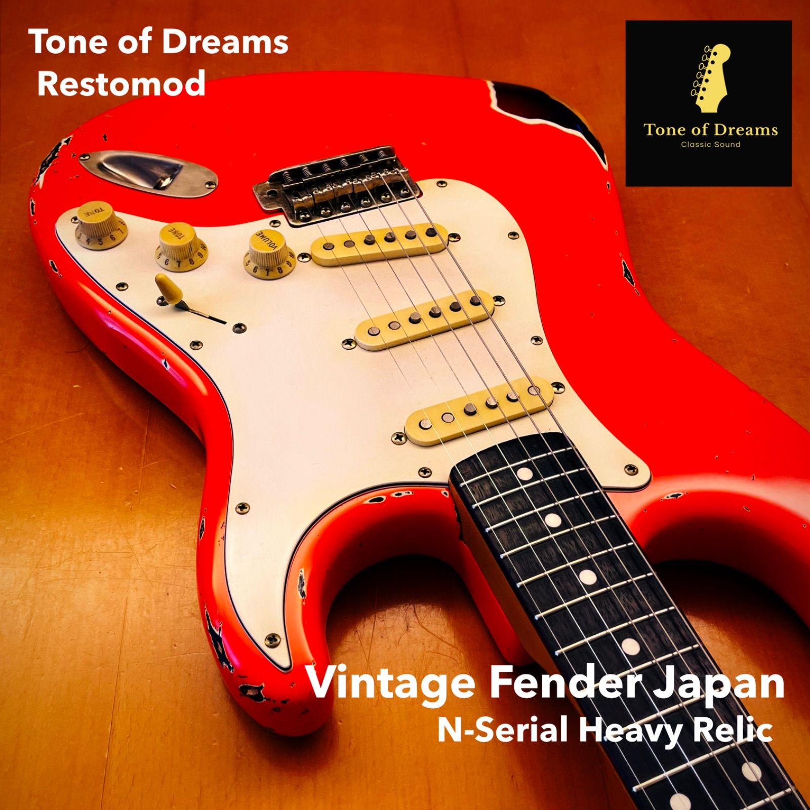 Vintage Fender Japan Stratocaster ST-62 N-シリアル Restomod Heavy Relic Fiesta Red 「Elite Model」