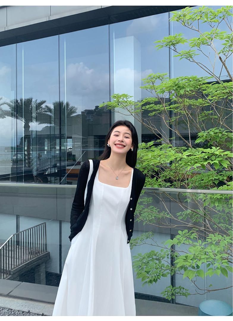 ロングワンピース フレンチブラック