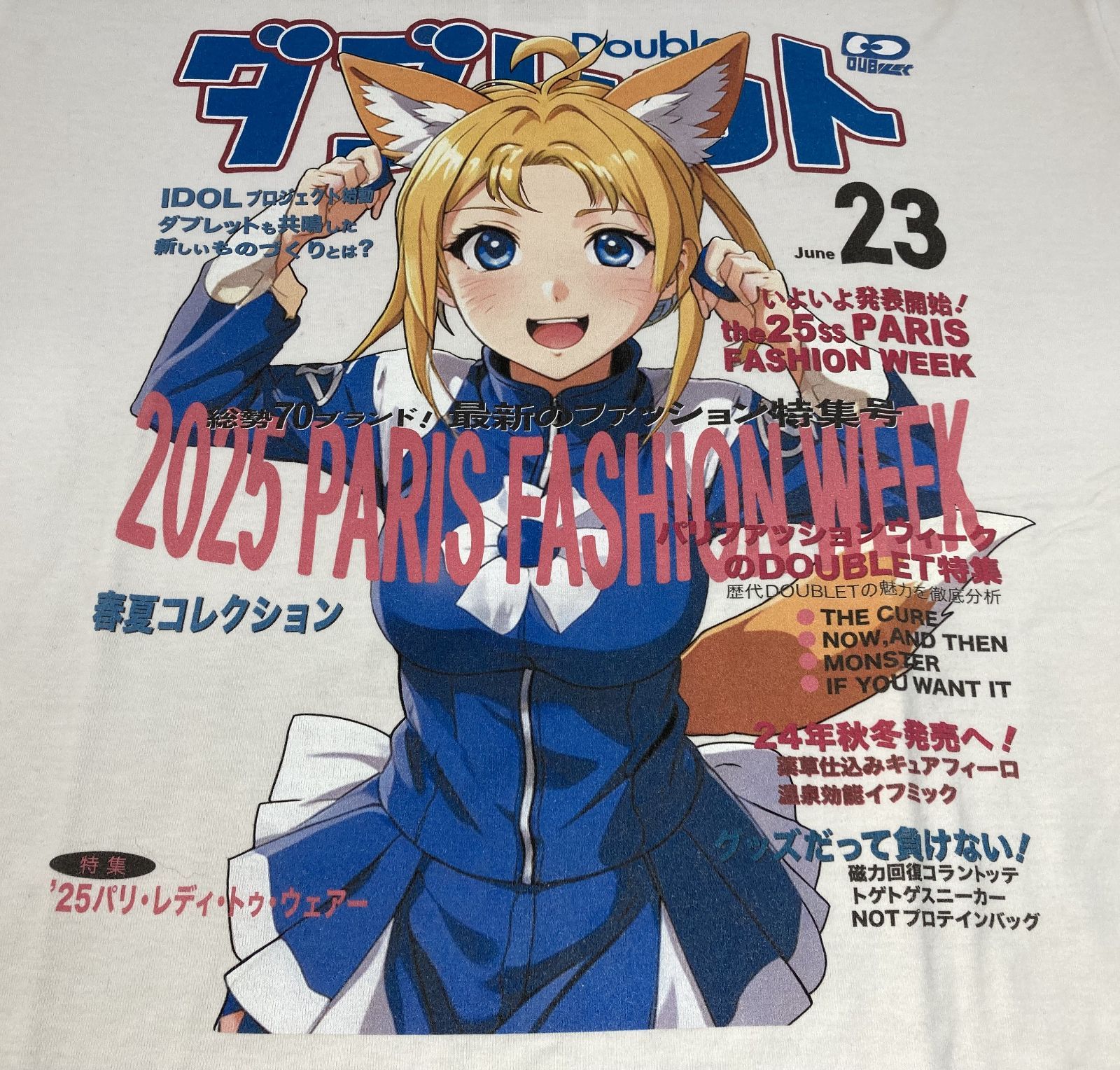 紫波75-2-0206th】doublet ダブレット 25SS ANIME PRINT T-SHIRT FOX L 