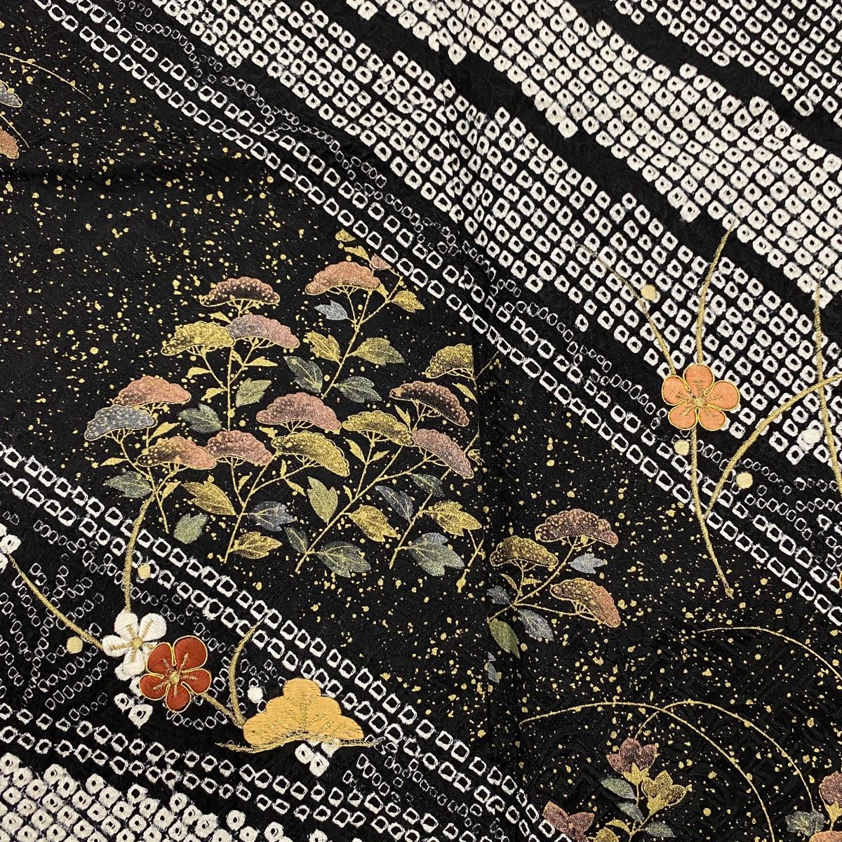 身丈167cm 訪問着袷黒刺繍