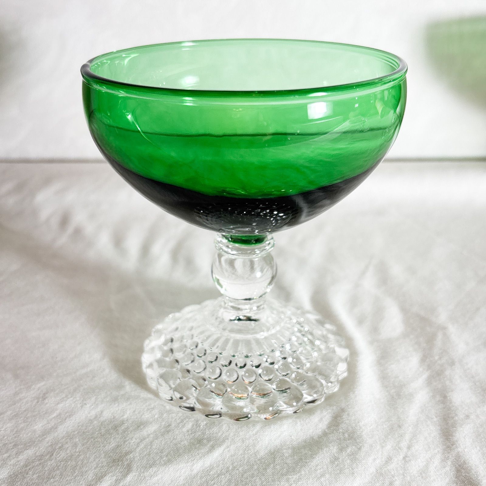 70s ずっしり！ バイキング VIKING グリーンガラス 灰皿 ビンテージ