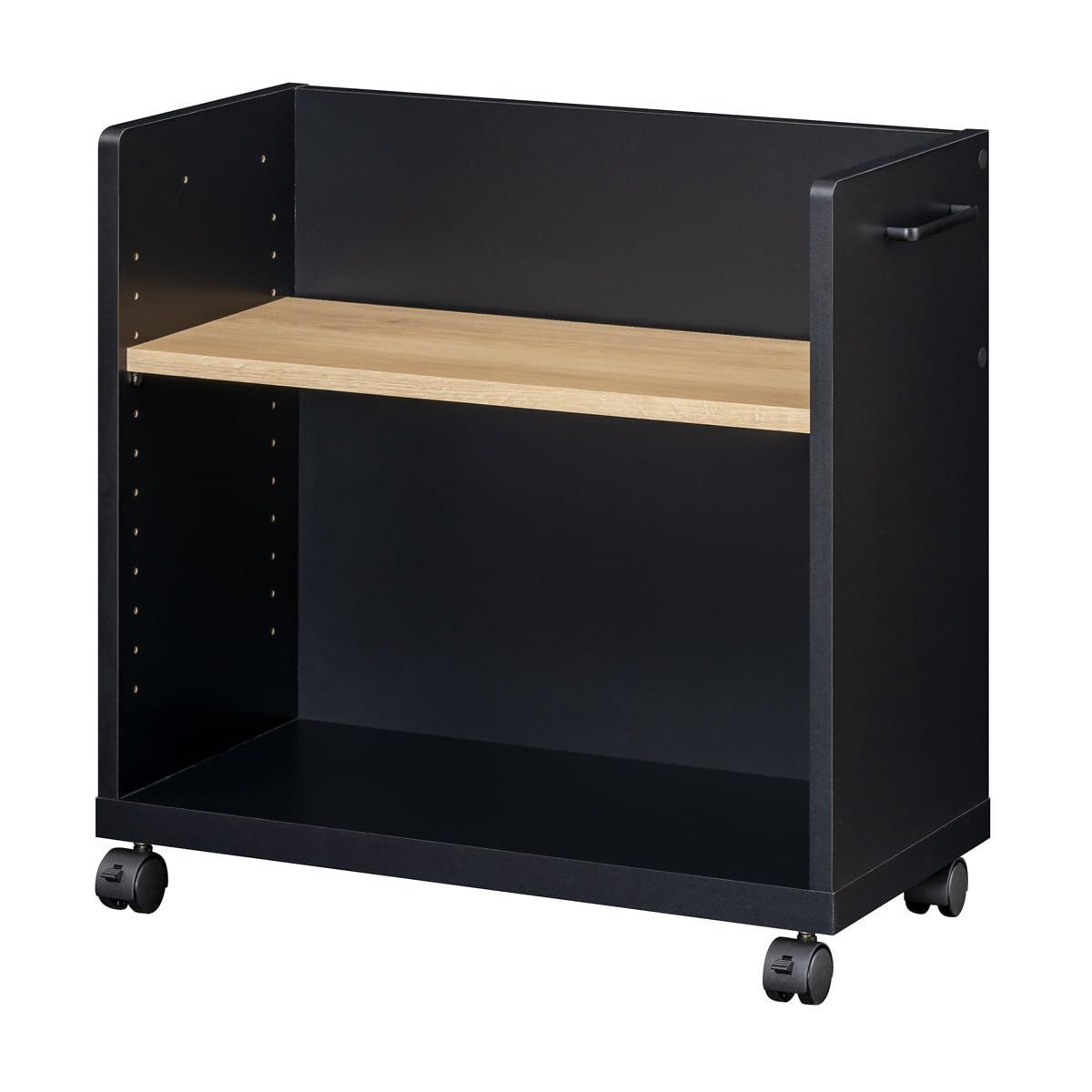 ラック 幅60cm 高さ60cm ブラック単色 白井産業サイドワゴン キャスター付 オフィス 収納 オフィス家具 オフィスコ OBK-6060PBK