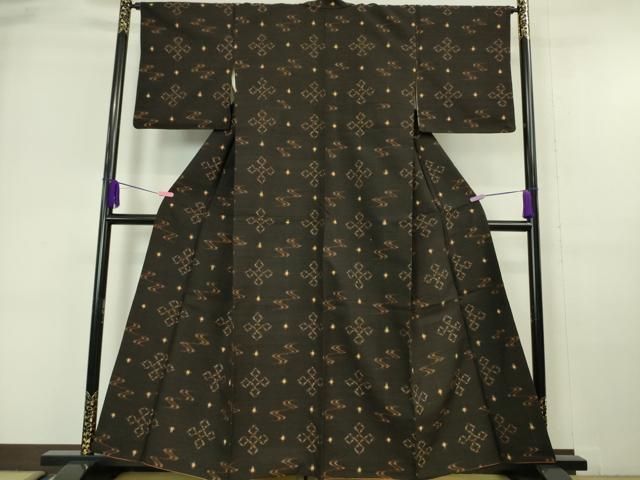 平和屋本店■極上　国指定重要無形文化財　本場久米島紬　手織　逸品　DZAA6386kh5 平和屋本店□極上 国指定重要無形文化財 本場久米島紬 手織 逸品