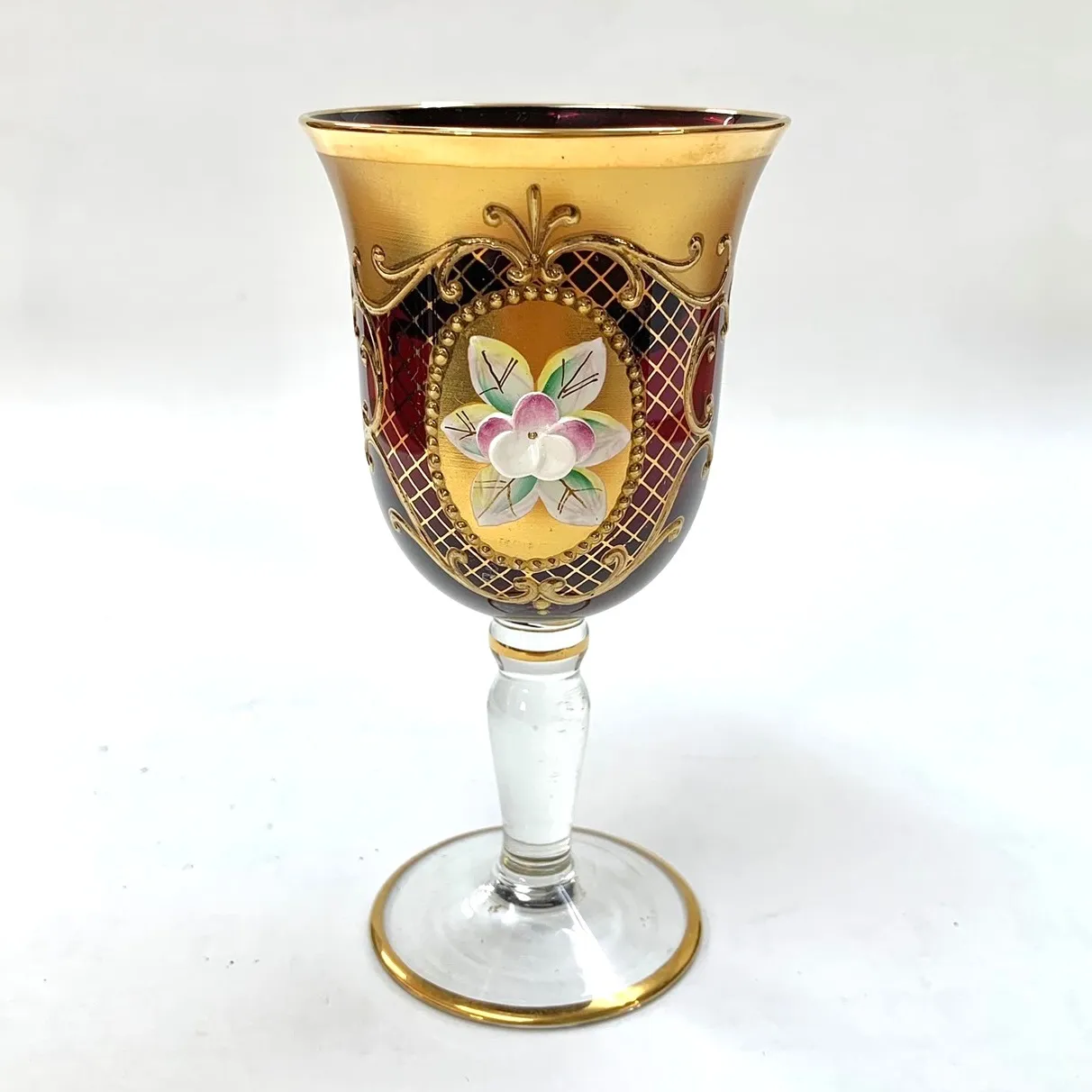 上美品⭐️ベネチアングラス-F】 『花器・バスケット』 ムラーノガラス