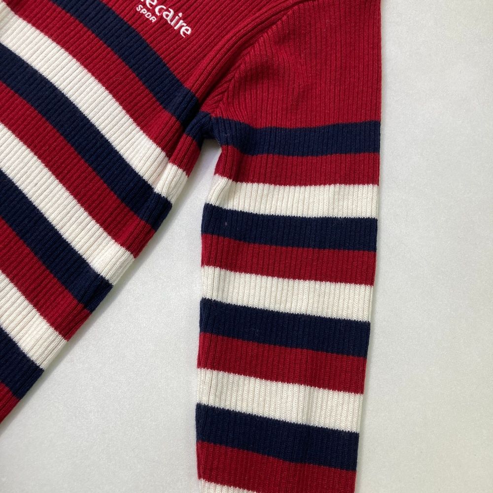 【ムータマリン】人気ペイズリー柄 長袖ゴルフニットトレーナーL ムータマリン】人気ペイズリー柄 長袖ゴルフニットトレーナーL