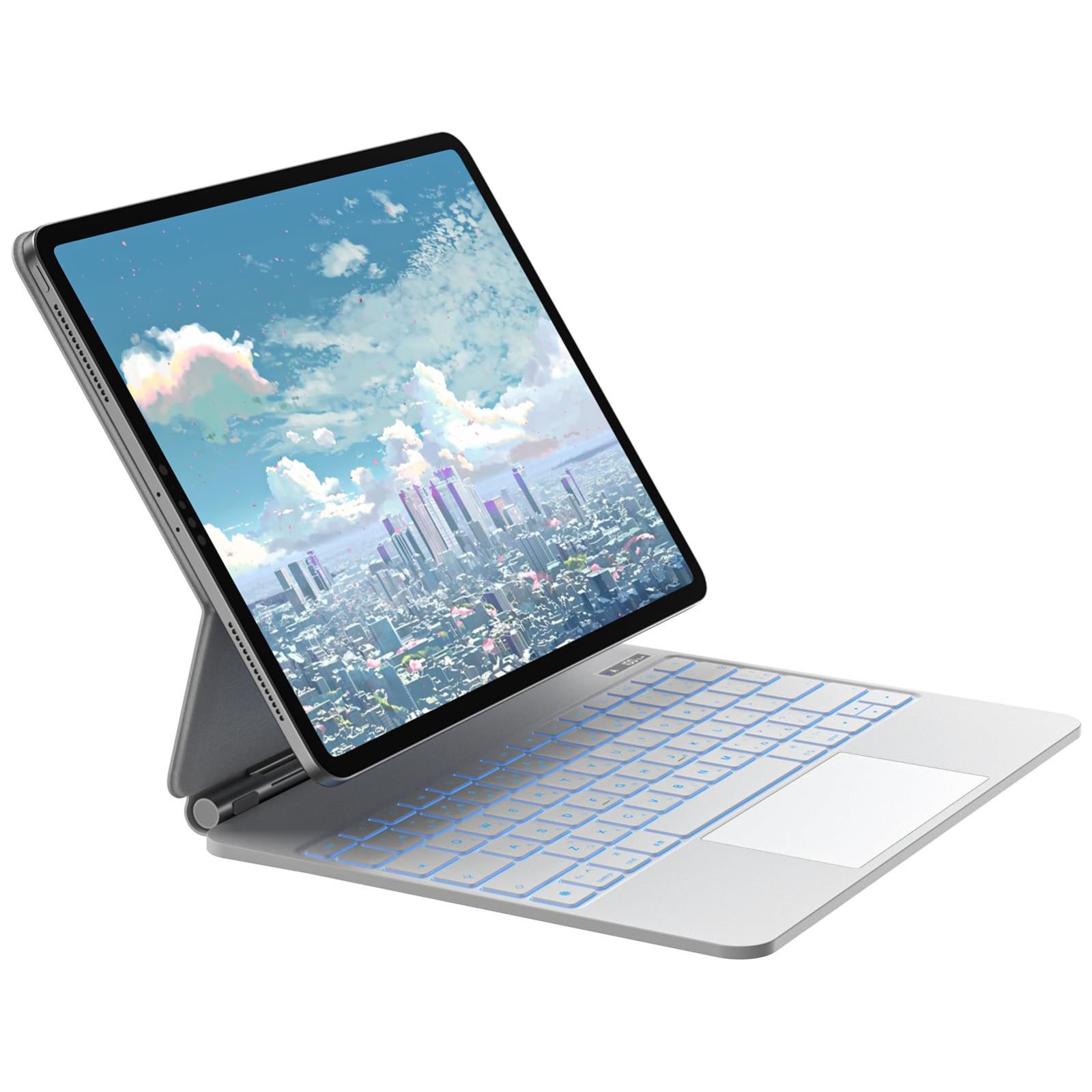 12.9インチ スマートキーボード iPad iPad Pro 12.9 2018第三世代|2020第四世代|2015第五世代適用 Pro トラックパッド付きケース 7色バックライト GOOJODOQ 日本語配列キーボード カバー マジックキーボー
