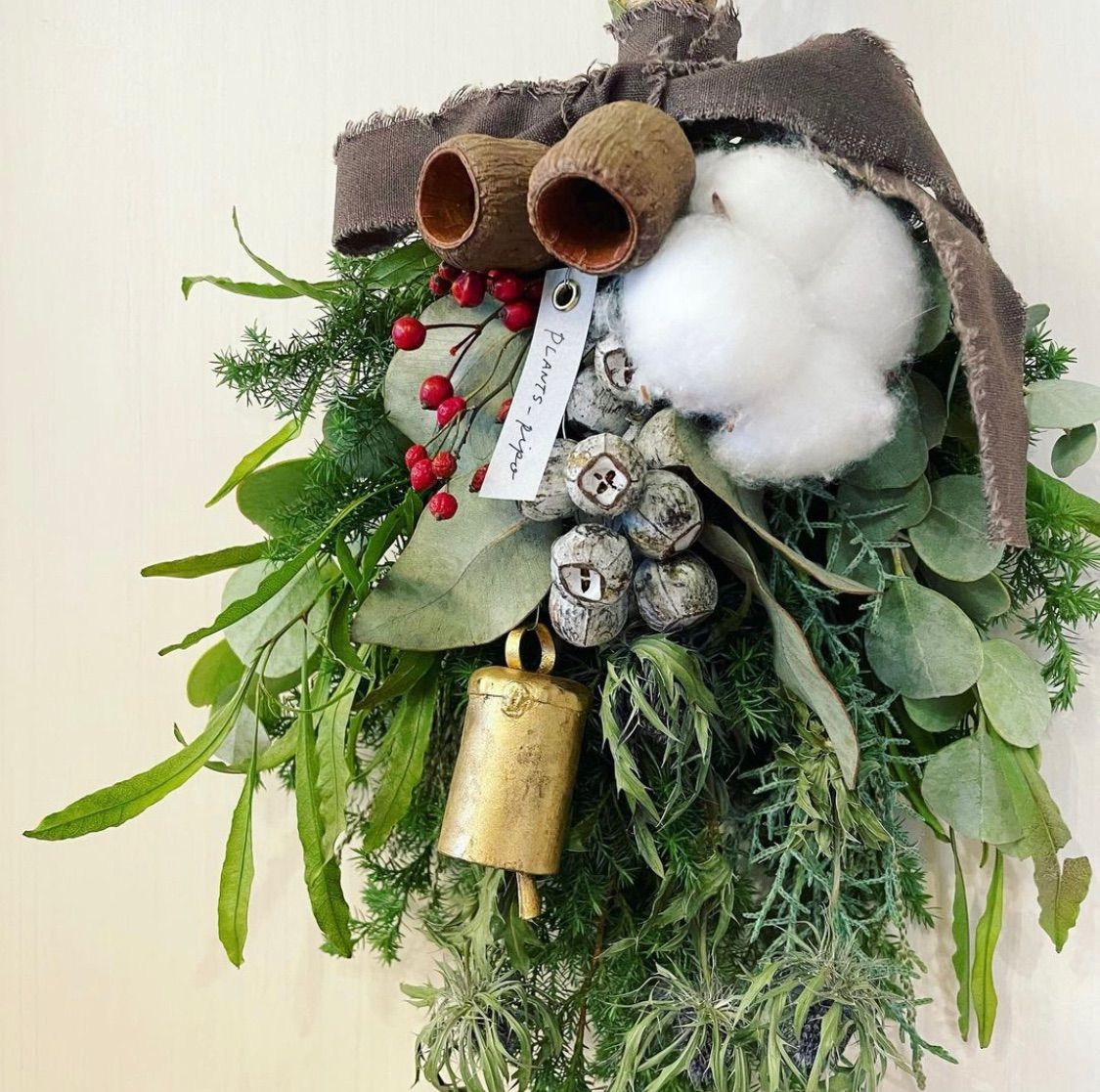 クリスマス スワッグ ネイティブフラワー オージープランツ コットン