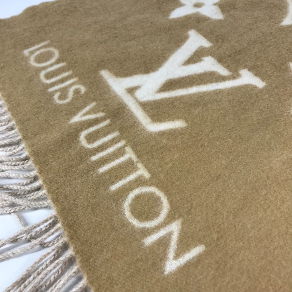 M73675 LOUIS VUITTON ロゴ入りマフラー ブラウン ルイヴィトン