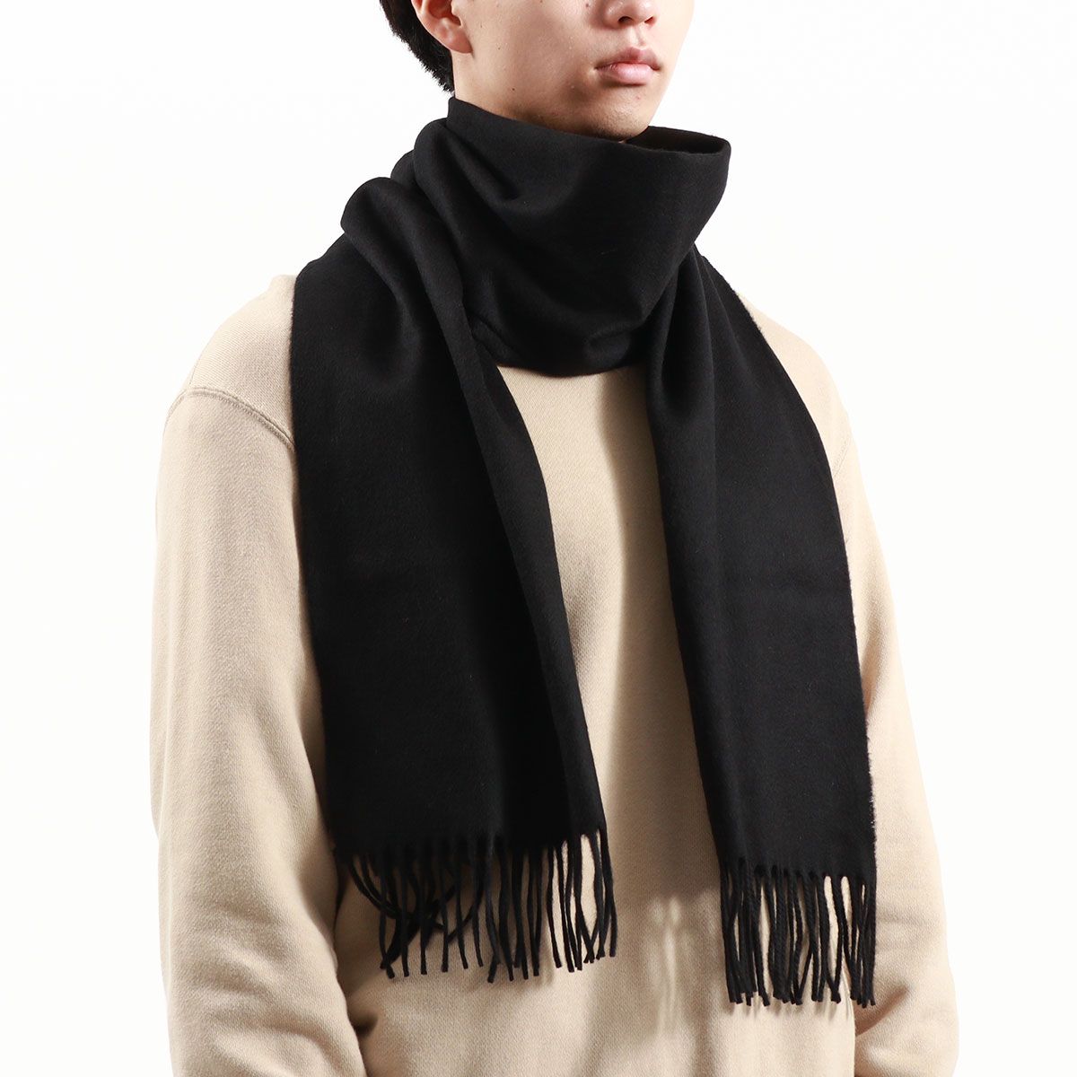 ストーンアイランド☆立体編み 厚手 コンパスパッチ ロング マフラー