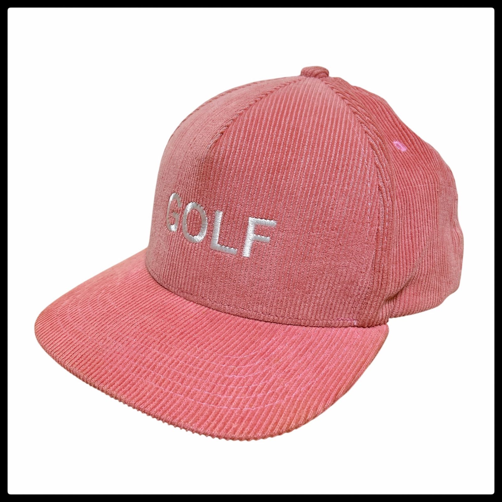 激 品 GOLF WANG ゴルフワン キャップ ピンク スナップバック コーデュロイ ユニセックス 男女共用