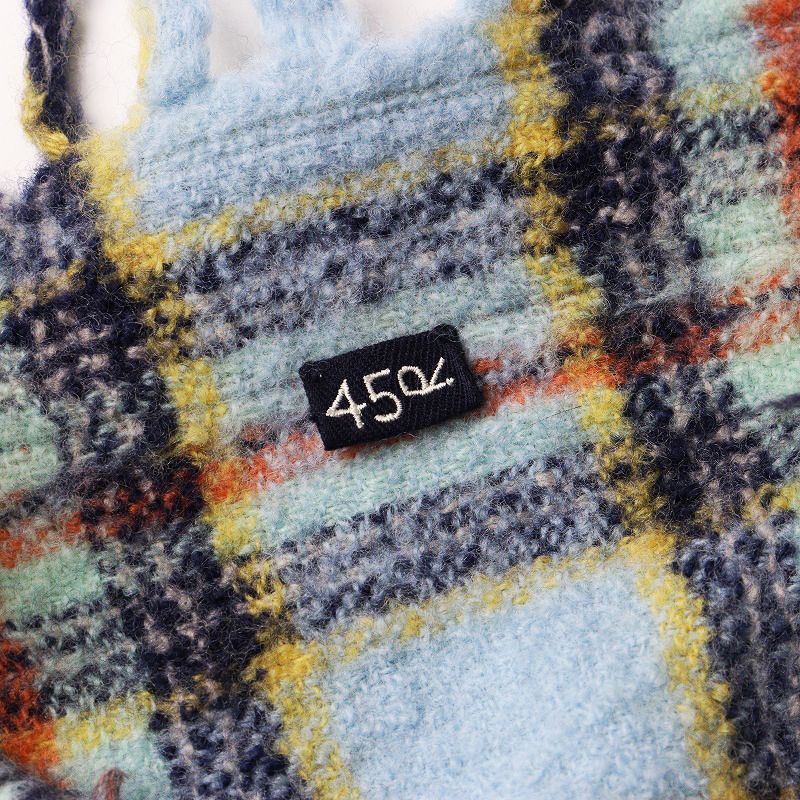 45R 45rpm フリンジ インドメリノ縮絨の カシュクール 45Rインドメリノ