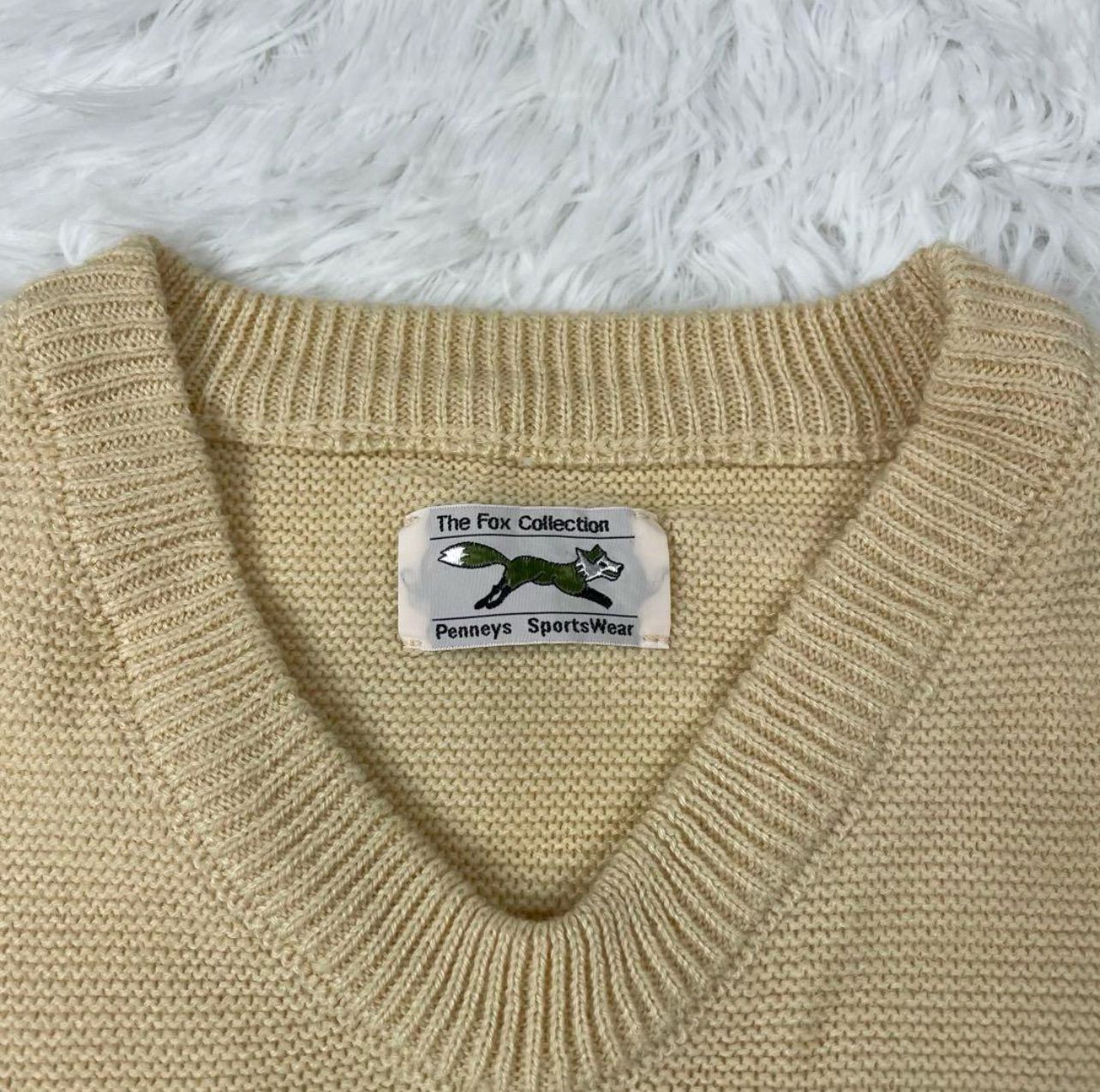 美品 PENNEYS×DOORS THE FOX Vネックニットプルオーバーフォックス 狐 