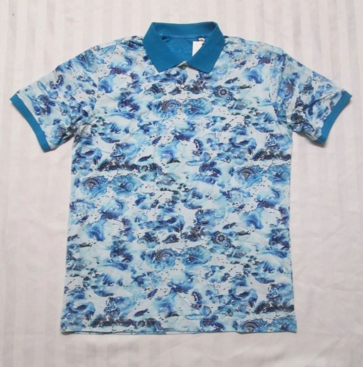 Robert Graham ポロシャツ XXL WESTWOOD Turquoise Knit Classic-Fit
