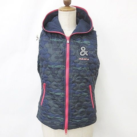 アンパスィ and per se 中綿 ベスト ゴルフ リバーシブル ジップアップ