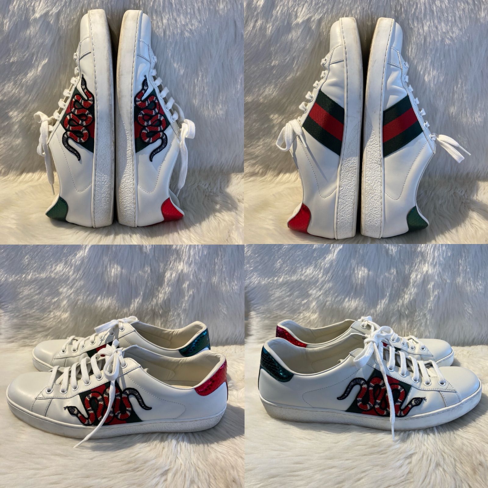 GUCCI グッチ エンブロイダリー スネーク ローカット スニーカー