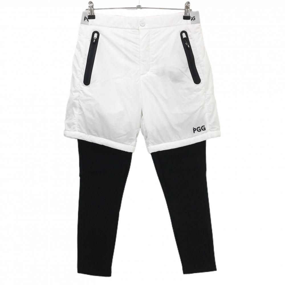 PGGパーリーゲイツ 中綿切替パンツ 白×黒 ハーフパンツ レギンス裏起毛 メンズ 4 M ゴルフウェア PEARLY GATES