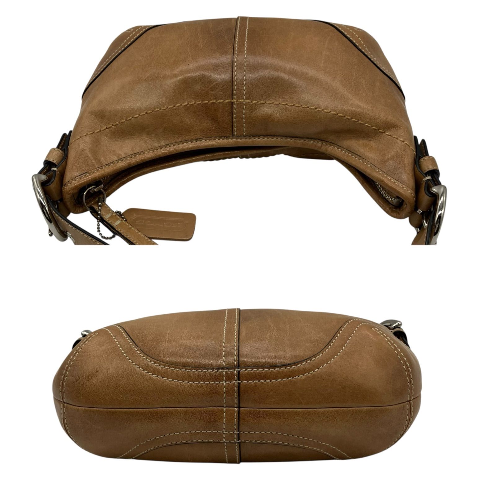 【極美品】COACH コーチ ワンショルダー ブラウン レザー ハーフムーン 極美品】COACH コーチ ワンショルダー ブラウン レザー ハーフ