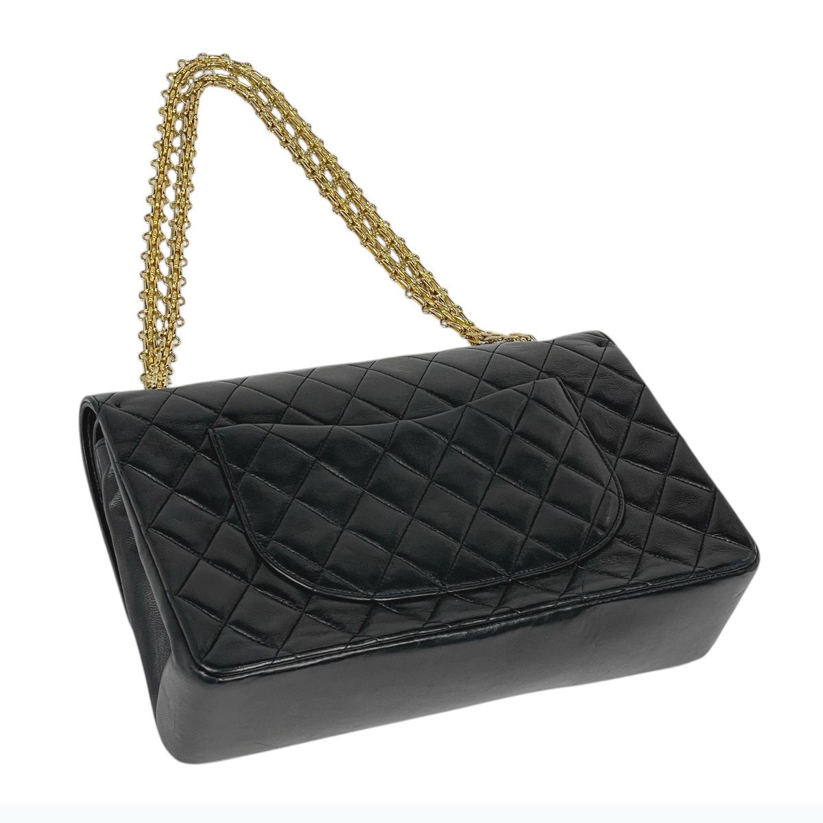 シャネル CHANNEL マトラッセ Wフラップ ショルダーバッグ 黒 ジャンク品】シャネル CHANEL マトラッセ Wフラップ チェーン