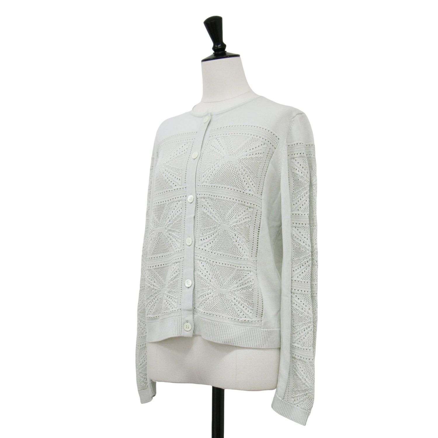 theory luxe 23SS ノーカラー　ニットカーディガン 美品】theory luxe セオリーリュクス カーディガン ライトグレー
