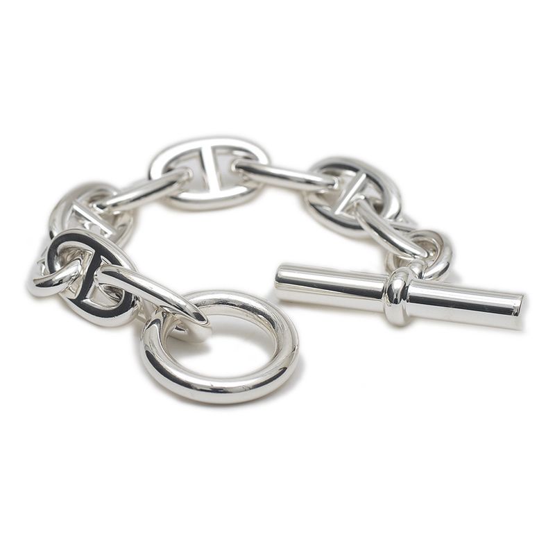 エルメス シェーヌダンクル ブレスレット TGM シルバー SV925 9コマ