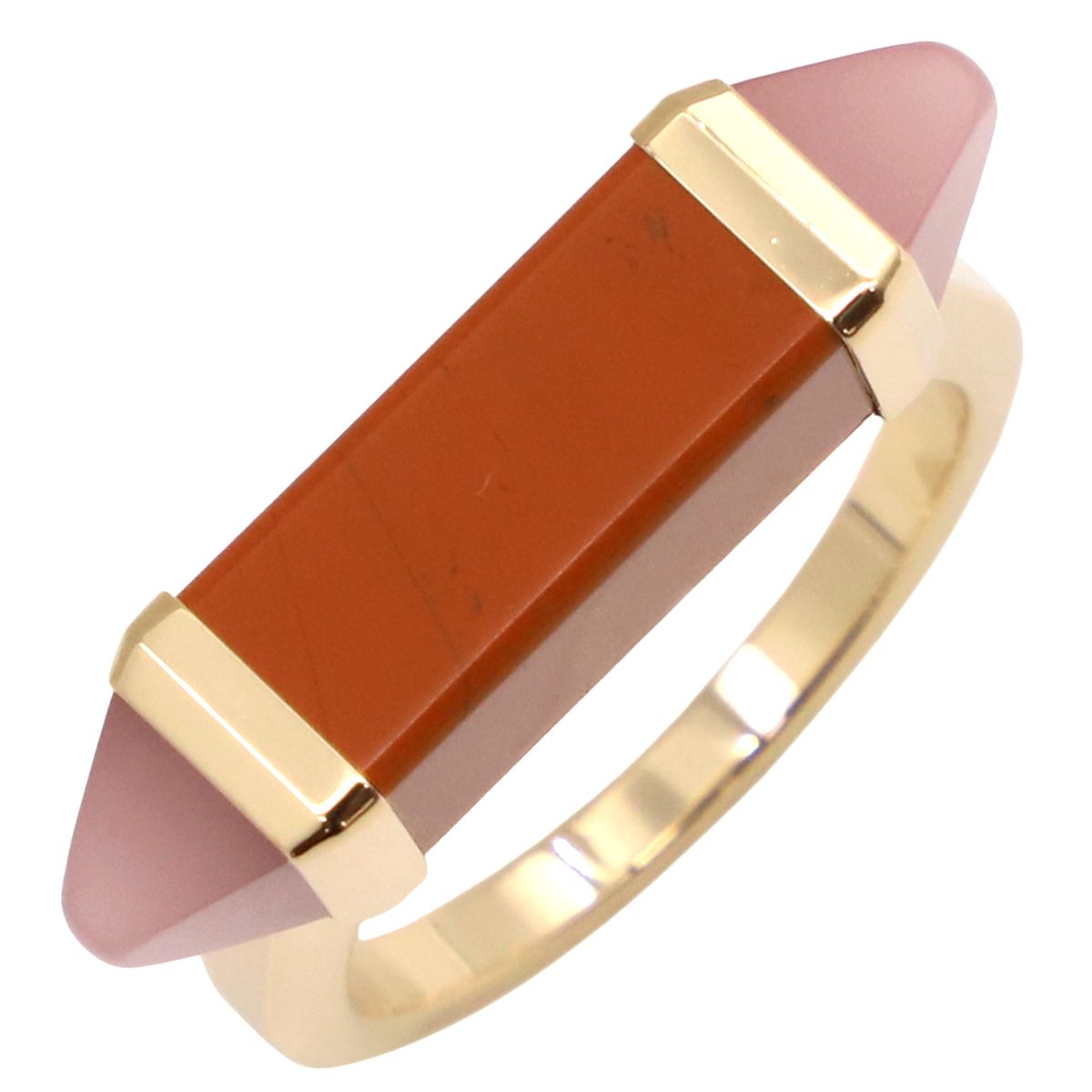 カルティエ Cartier リング 指輪 レ ベルランゴ ドゥ カルティエ K18YG ピンクカルセドニー レッドジャスパー イエローゴールド 56 JP16 750 18K 13.5号