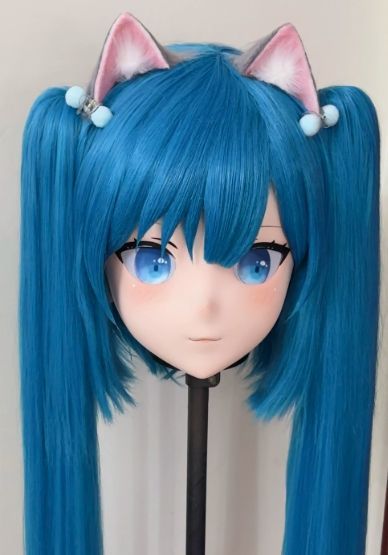 全頭マスク カツラ付き ロック付き NO.310 ドール ヘッドロリータ人形 コスプレ 変身 仮装 着ぐるみ kigurumi 二次元