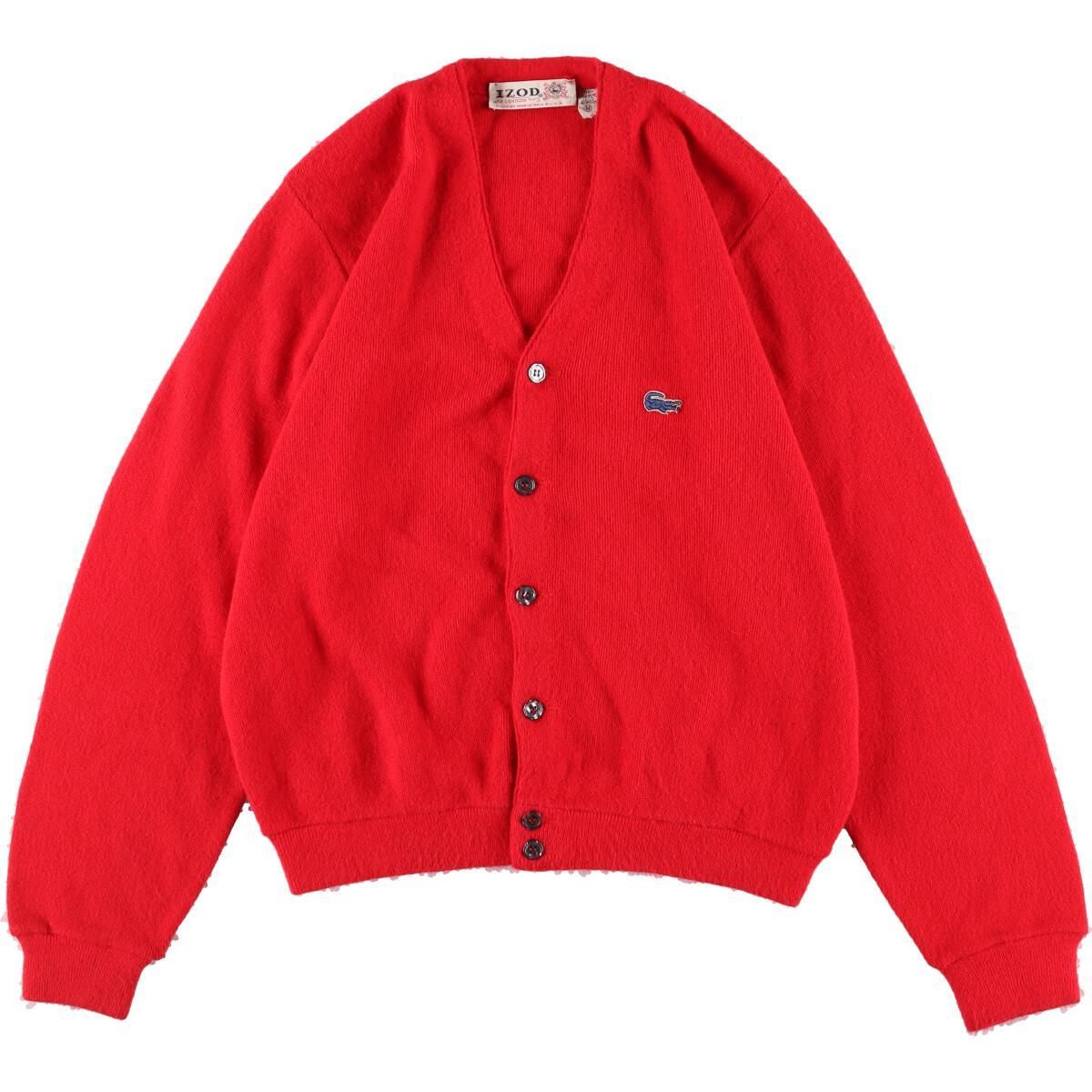 古着 60~70年代 ラコステ LACOSTE IZOD アクリルニットカーディガン USA製 メンズS ヴィンテージ/eaa307362