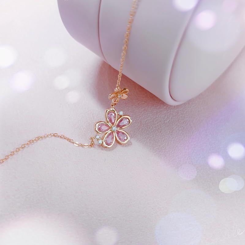 新品】 [Naniwaai] ネックレス レディース 上質ジルコニア 「桜の姫 