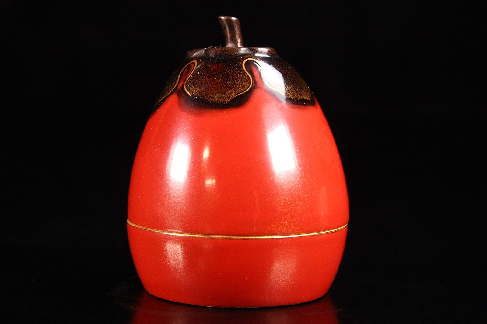 輪島塗 江尻玄舟 柿香合 5.5cm 共箱 唐物 骨董 最高 古美術 楾 Y139-T